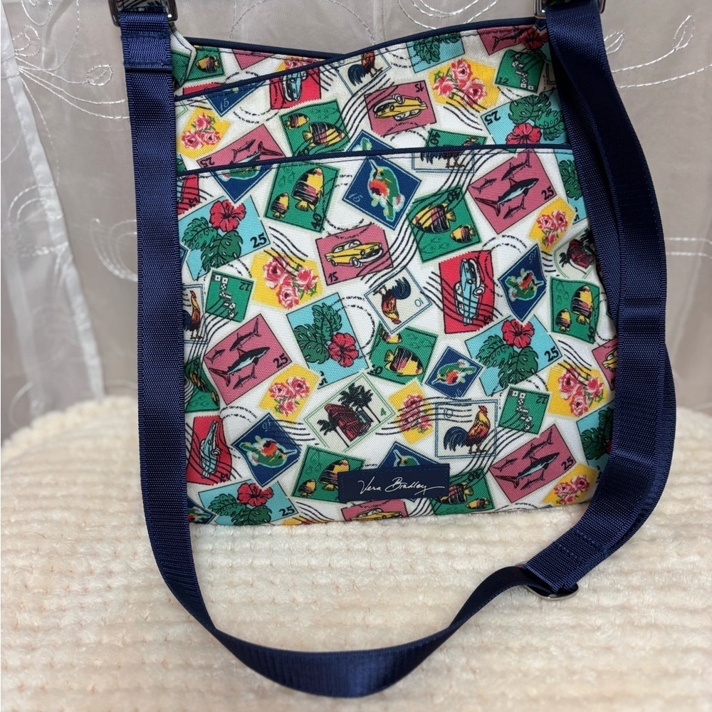 Vera Bradley Postage Stamp Large Crossbody Purse - Picture 5 of 16